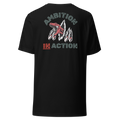 Velmora Ambition in Action black premium cotton unisex motivational graphic streetwear t-shirt back view with bold action illustration prnt 