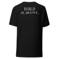Velmora Build in Silence black premium cotton unisex motivational minimal graphic t-shirt back view with bold typography print