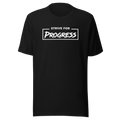 Velmora Strive for Progress minimalist motivational black premium cotton unisex streetwear t-shirt front view