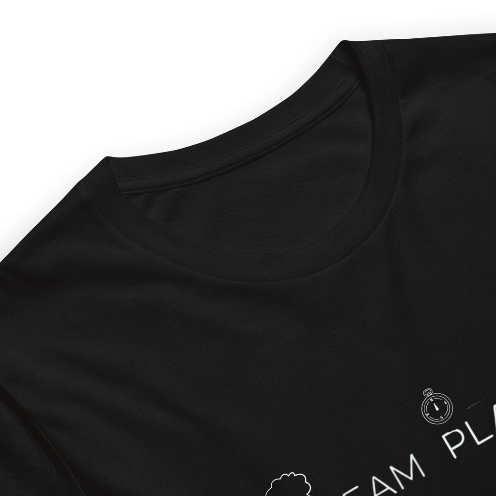 Close up of premium cotton fabric texture of Velmora Dream Plan Do graphic t-shirt 