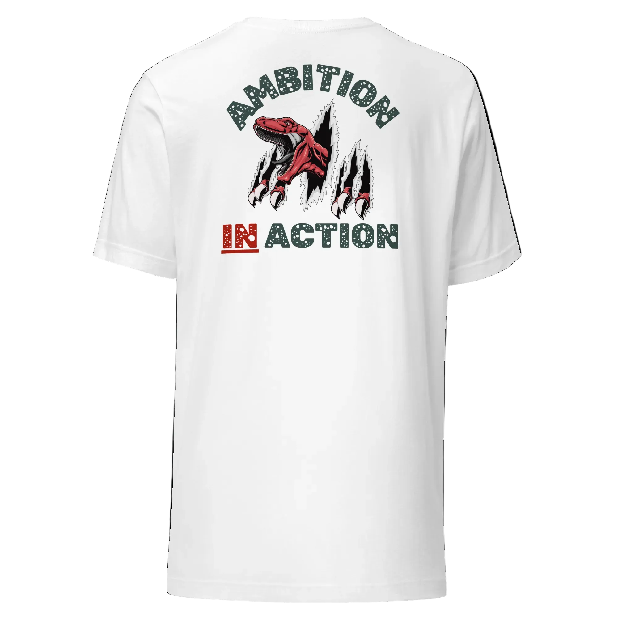 Velmora Ambition in Action black premium cotton unisex motivational graphic streetwear t-shirt back design with statement print 